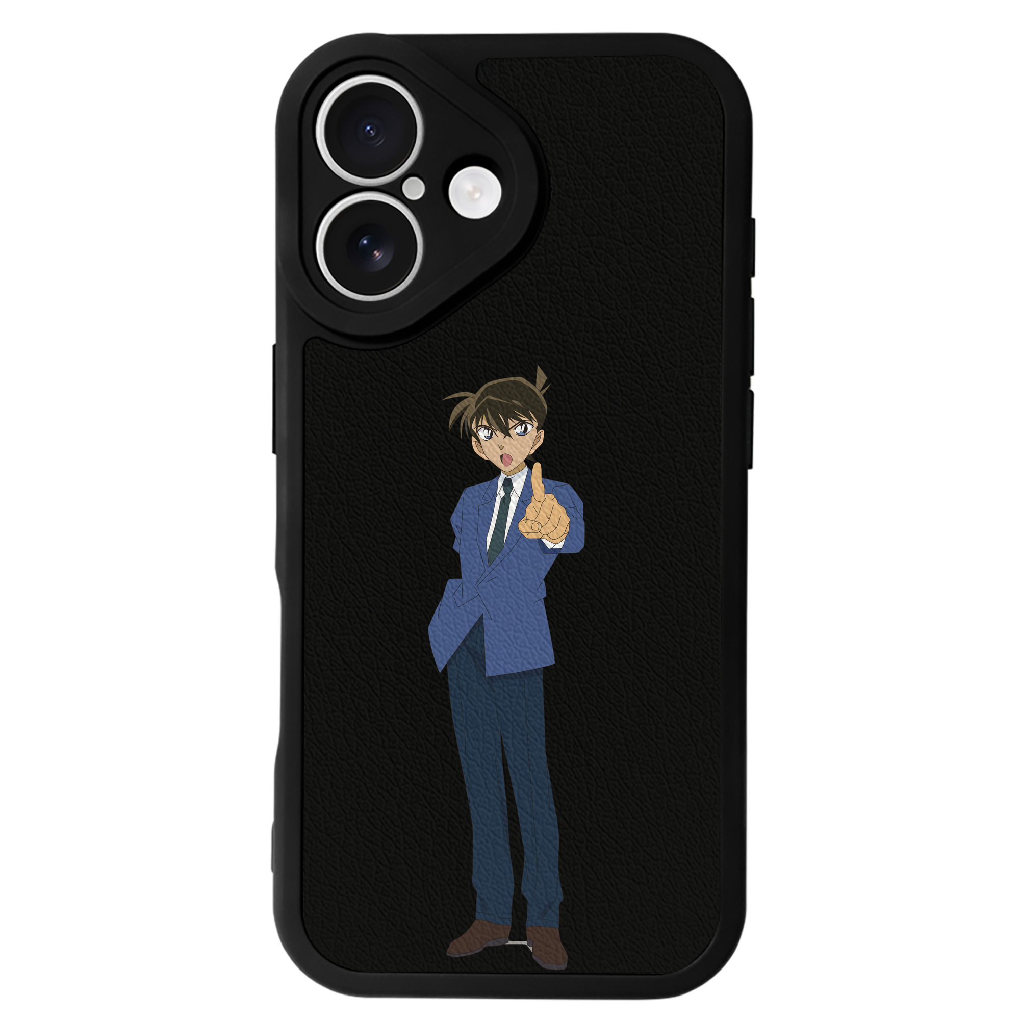 （画像用） 名探偵コナン 江戸川 コナン Detective Conan Conan Edogawa 【iPhone 16シリーズ対応】シリコンスマホケース（レザー調） 材質：シリコン